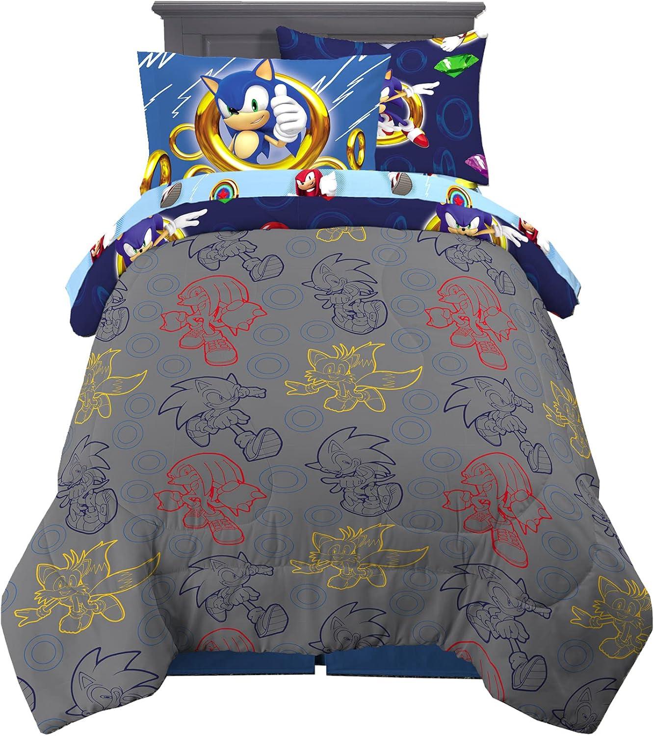 imageFranco Barbie Barbiecore Bedding Super Soft Comforter and Sheet Set with Sham 7 Piece Full Size Official Licensed ProductSonic the Hedgehog