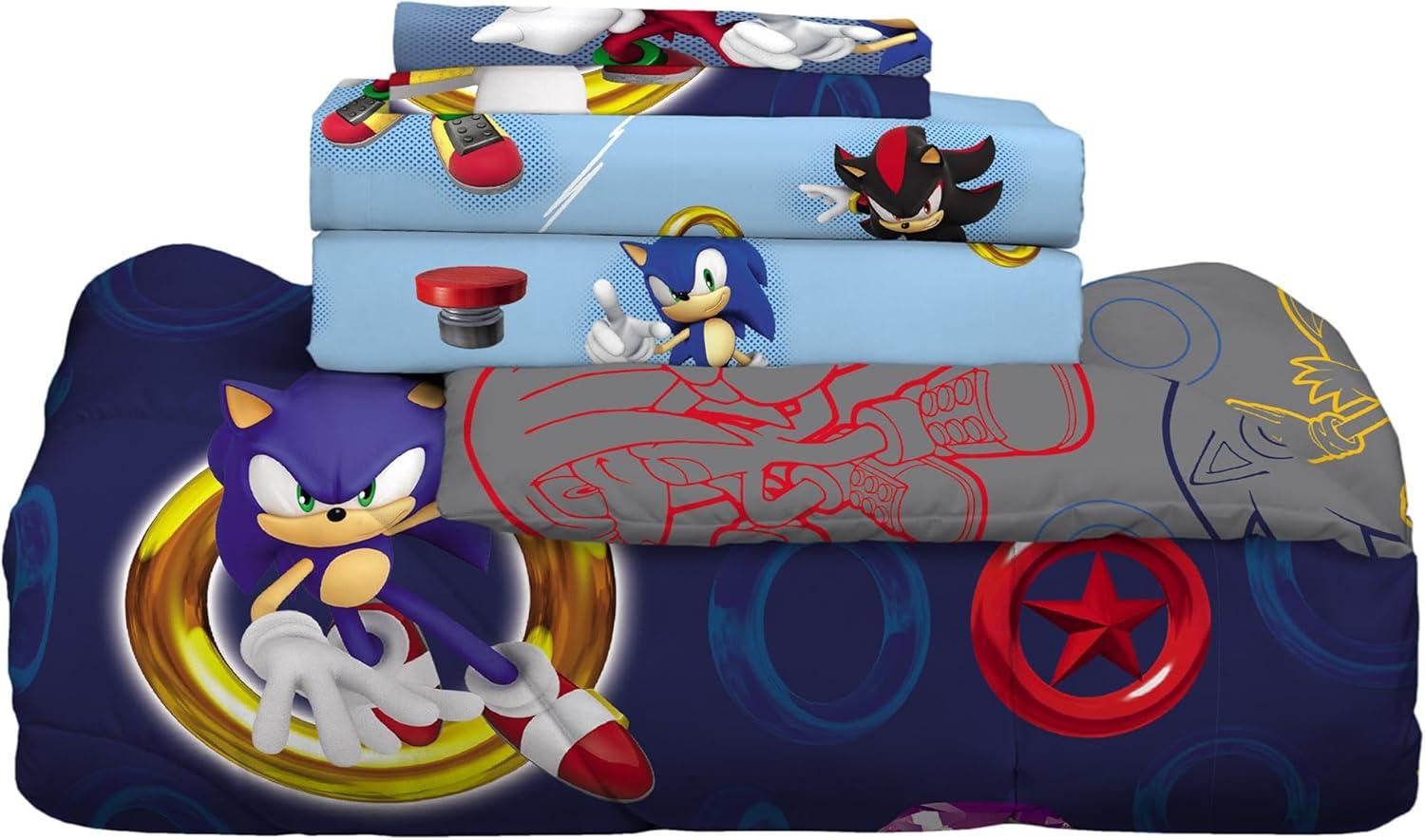 imageFranco Barbie Barbiecore Bedding Super Soft Comforter and Sheet Set with Sham 7 Piece Full Size Official Licensed ProductSonic the Hedgehog