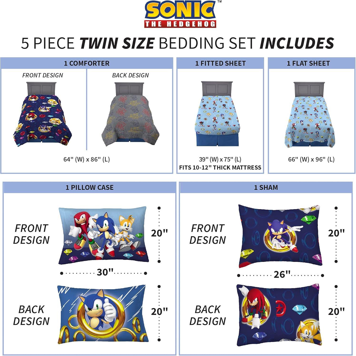 imageFranco Barbie Barbiecore Bedding Super Soft Comforter and Sheet Set with Sham 7 Piece Full Size Official Licensed ProductSonic the Hedgehog