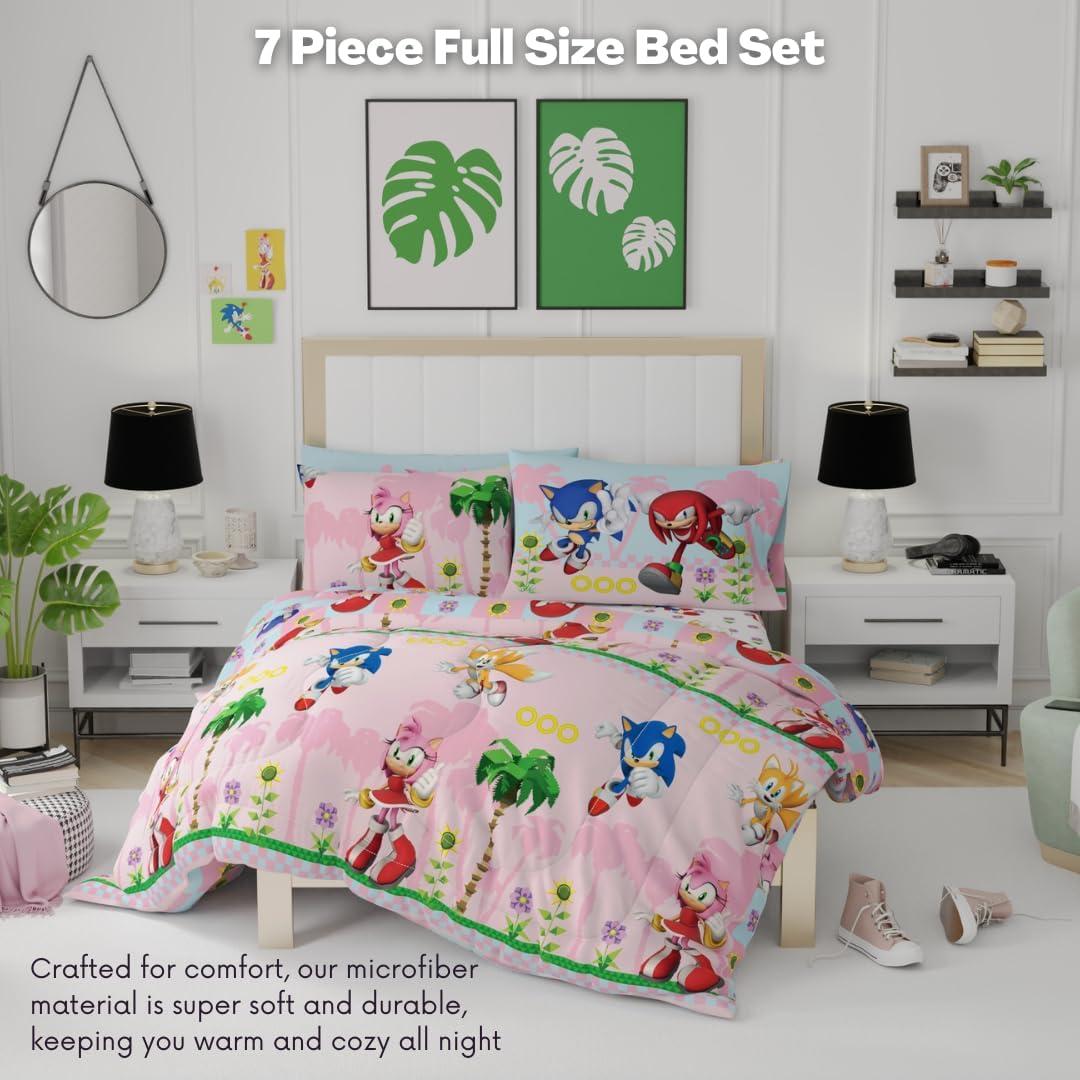 imageFranco Barbie Barbiecore Bedding Super Soft Comforter and Sheet Set with Sham 7 Piece Full Size Official Licensed ProductSonic the Hedgehog Girl