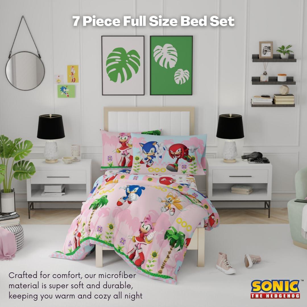 imageFranco Barbie Barbiecore Bedding Super Soft Comforter and Sheet Set with Sham 7 Piece Full Size Official Licensed ProductSonic the Hedgehog Girl