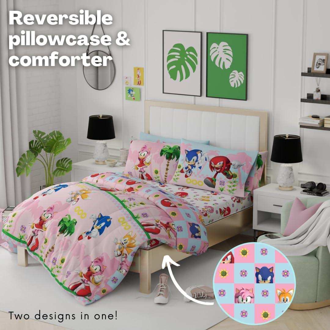 imageFranco Barbie Barbiecore Bedding Super Soft Comforter and Sheet Set with Sham 7 Piece Full Size Official Licensed ProductSonic the Hedgehog Girl