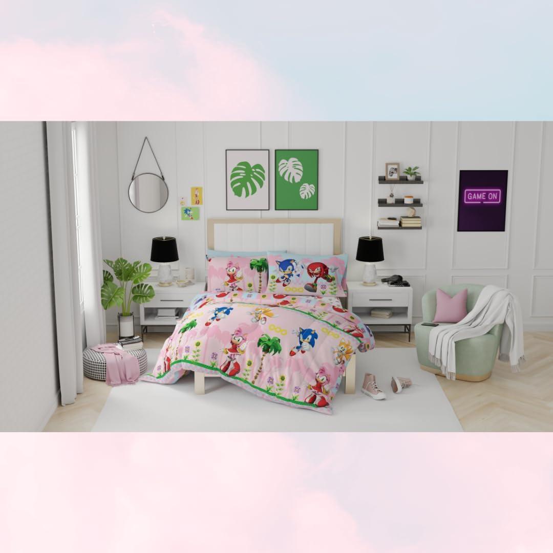 imageFranco Barbie Barbiecore Bedding Super Soft Comforter and Sheet Set with Sham 7 Piece Full Size Official Licensed ProductSonic the Hedgehog Girl