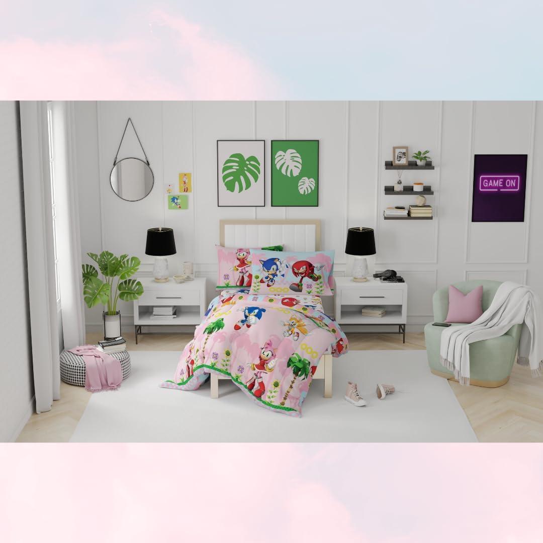 imageFranco Barbie Barbiecore Bedding Super Soft Comforter and Sheet Set with Sham 7 Piece Full Size Official Licensed ProductSonic the Hedgehog Girl