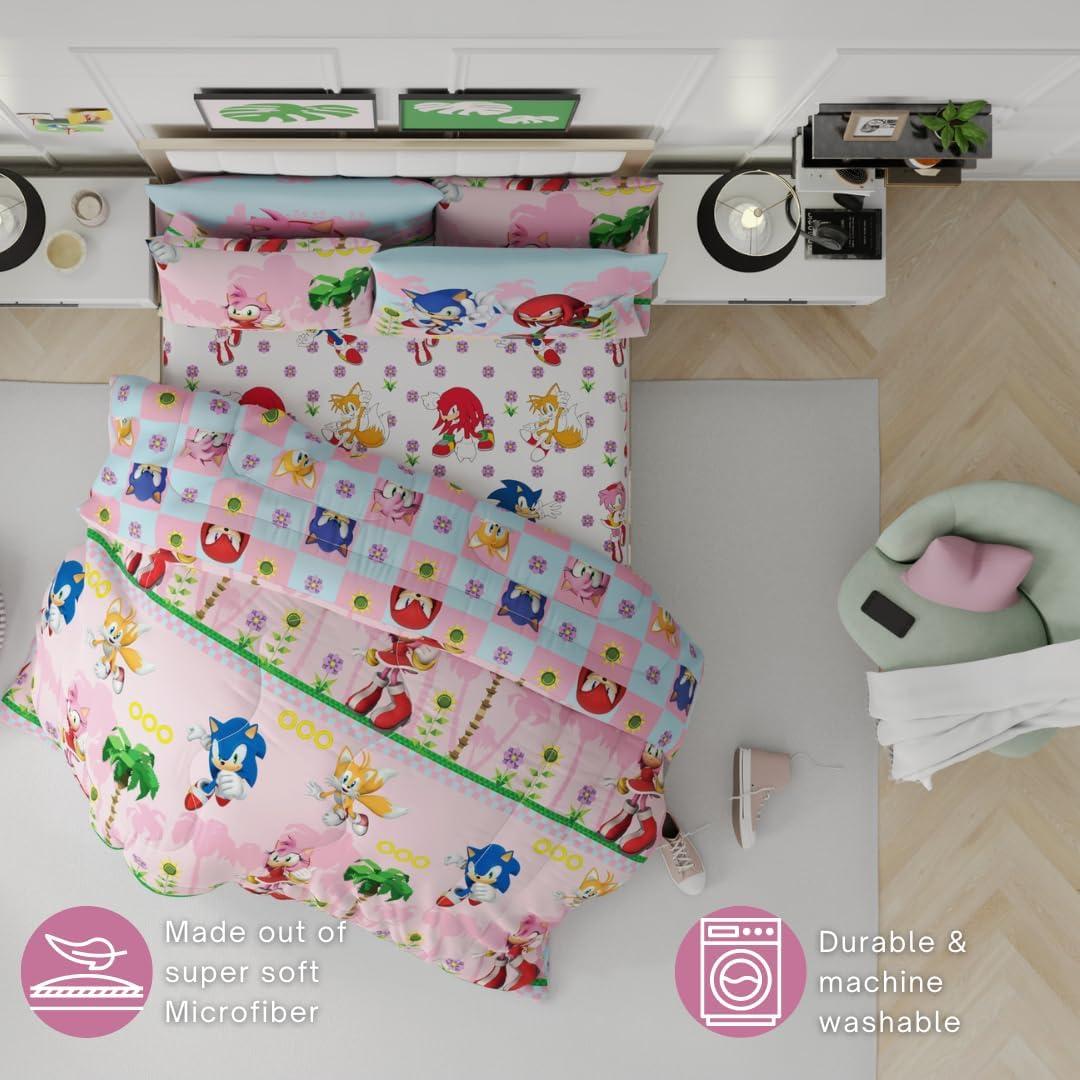 imageFranco Barbie Barbiecore Bedding Super Soft Comforter and Sheet Set with Sham 7 Piece Full Size Official Licensed ProductSonic the Hedgehog Girl