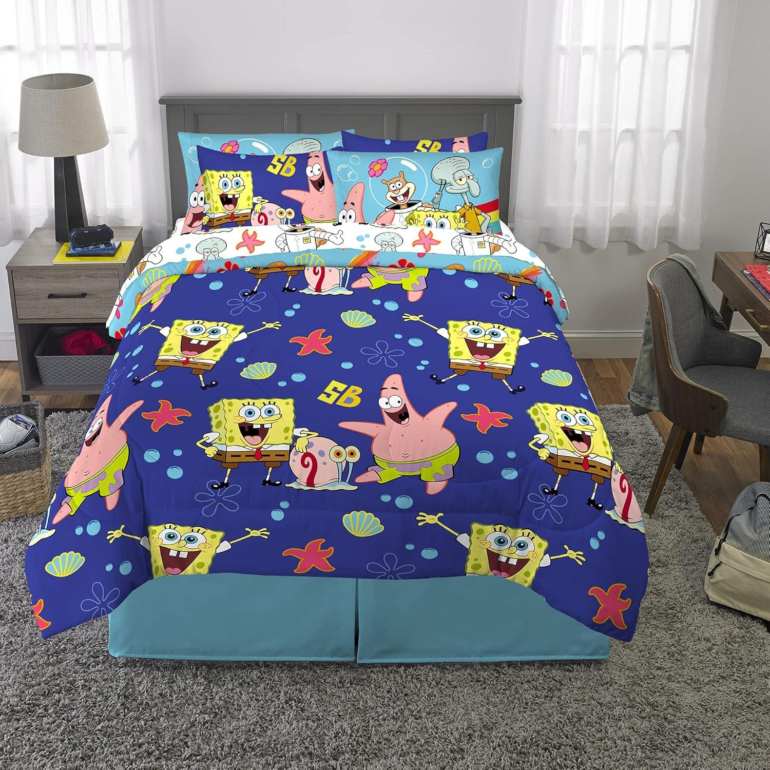 imageFranco Barbie Barbiecore Bedding Super Soft Comforter and Sheet Set with Sham 7 Piece Full Size Official Licensed ProductSpongebob Squarepants