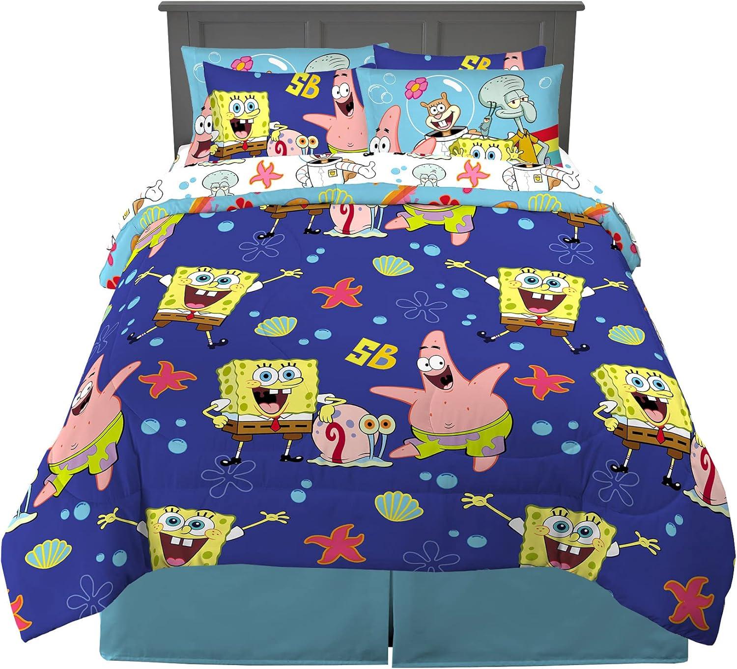 imageFranco Barbie Barbiecore Bedding Super Soft Comforter and Sheet Set with Sham 7 Piece Full Size Official Licensed ProductSpongebob Squarepants