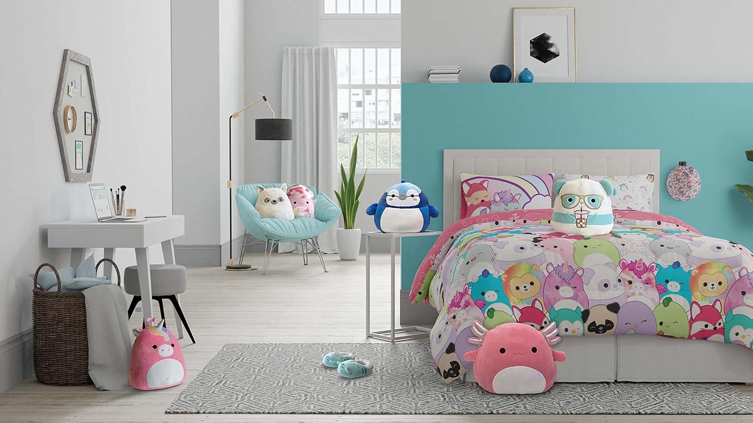 imageFranco Barbie Barbiecore Bedding Super Soft Comforter and Sheet Set with Sham 7 Piece Full Size Official Licensed ProductSquishmallows