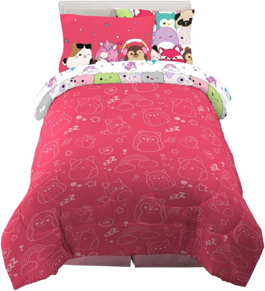 imageFranco Barbie Barbiecore Bedding Super Soft Comforter and Sheet Set with Sham 7 Piece Full Size Official Licensed ProductSquishmallows