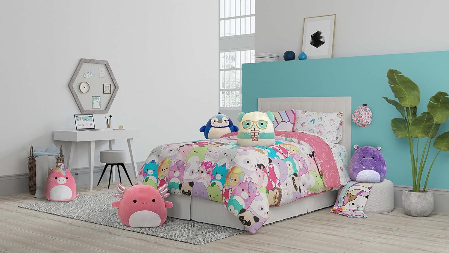 imageFranco Barbie Barbiecore Bedding Super Soft Comforter and Sheet Set with Sham 7 Piece Full Size Official Licensed ProductSquishmallows
