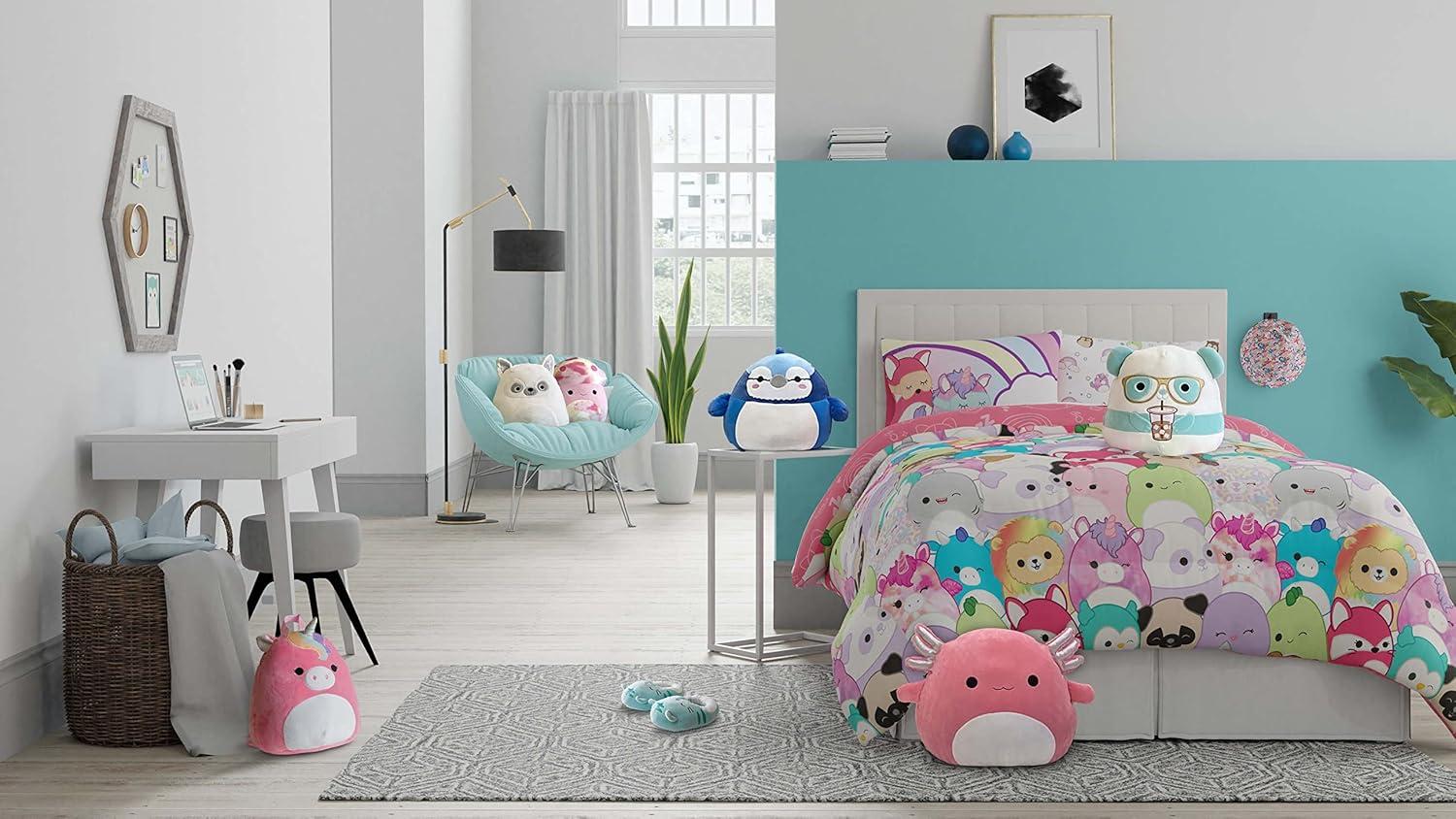imageFranco Barbie Barbiecore Bedding Super Soft Comforter and Sheet Set with Sham 7 Piece Full Size Official Licensed ProductSquishmallows