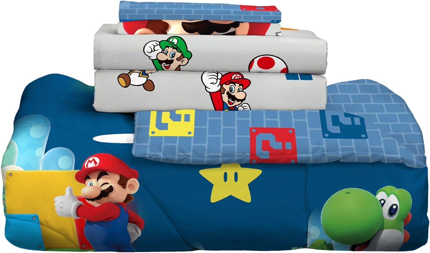 imageFranco Barbie Barbiecore Bedding Super Soft Comforter and Sheet Set with Sham 7 Piece Full Size Official Licensed ProductSuper Mario