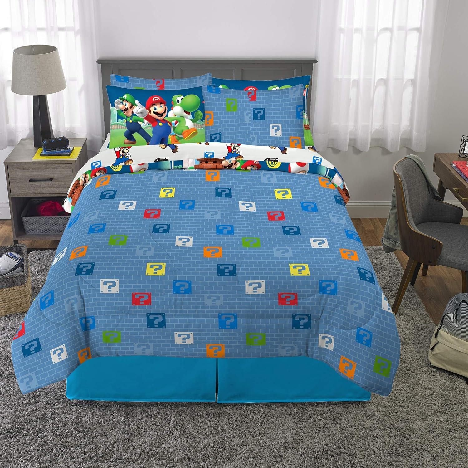 imageFranco Barbie Barbiecore Bedding Super Soft Comforter and Sheet Set with Sham 7 Piece Full Size Official Licensed ProductSuper Mario