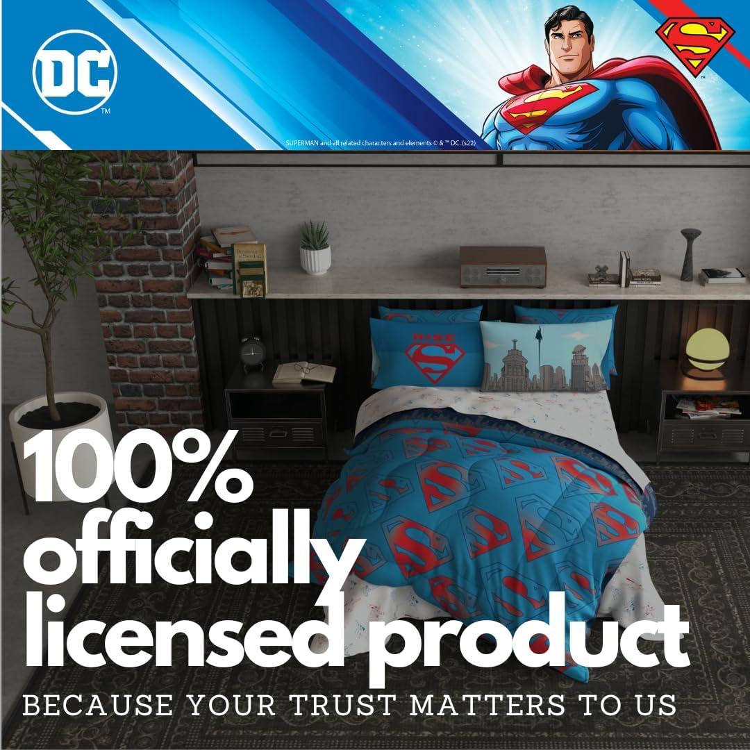 imageFranco Barbie Barbiecore Bedding Super Soft Comforter and Sheet Set with Sham 7 Piece Full Size Official Licensed ProductSuperman