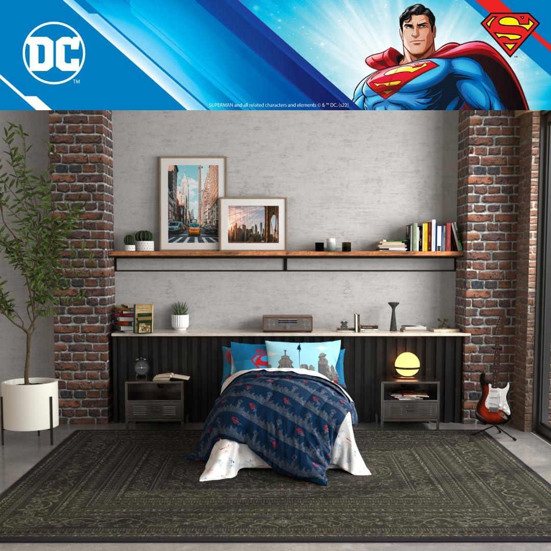 imageFranco Barbie Barbiecore Bedding Super Soft Comforter and Sheet Set with Sham 7 Piece Full Size Official Licensed ProductSuperman