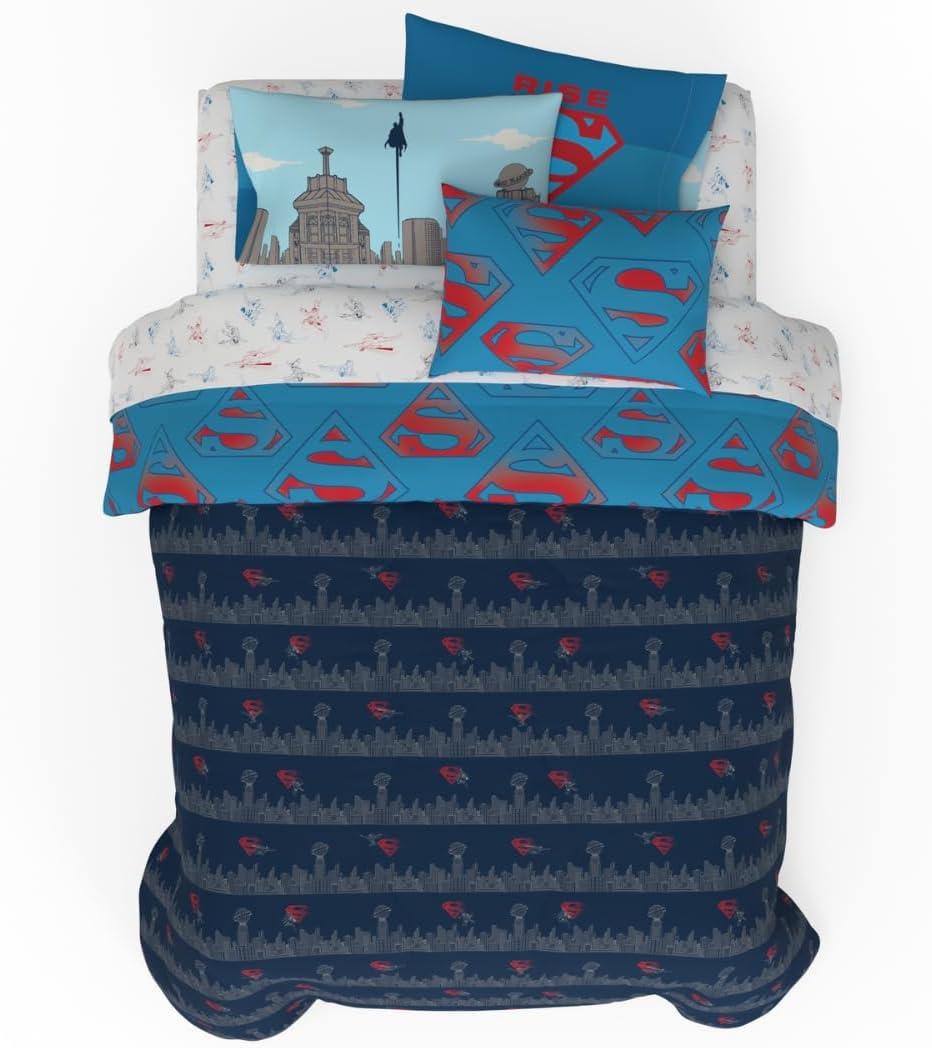 imageFranco Barbie Barbiecore Bedding Super Soft Comforter and Sheet Set with Sham 7 Piece Full Size Official Licensed ProductSuperman
