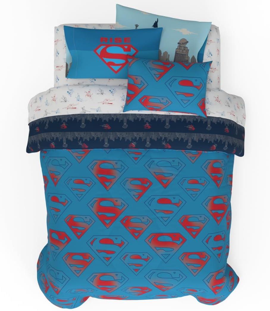 imageFranco Barbie Barbiecore Bedding Super Soft Comforter and Sheet Set with Sham 7 Piece Full Size Official Licensed ProductSuperman