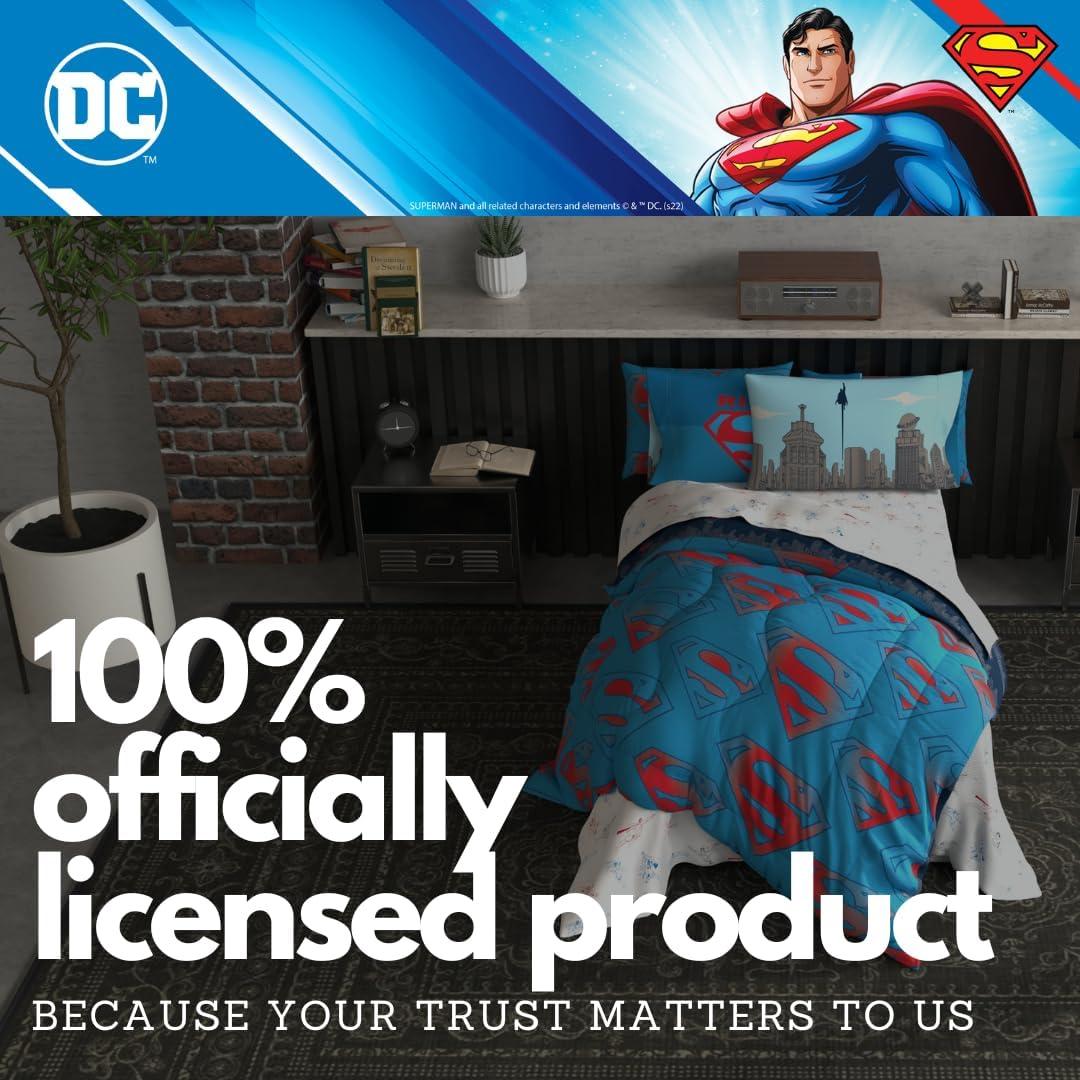 imageFranco Barbie Barbiecore Bedding Super Soft Comforter and Sheet Set with Sham 7 Piece Full Size Official Licensed ProductSuperman