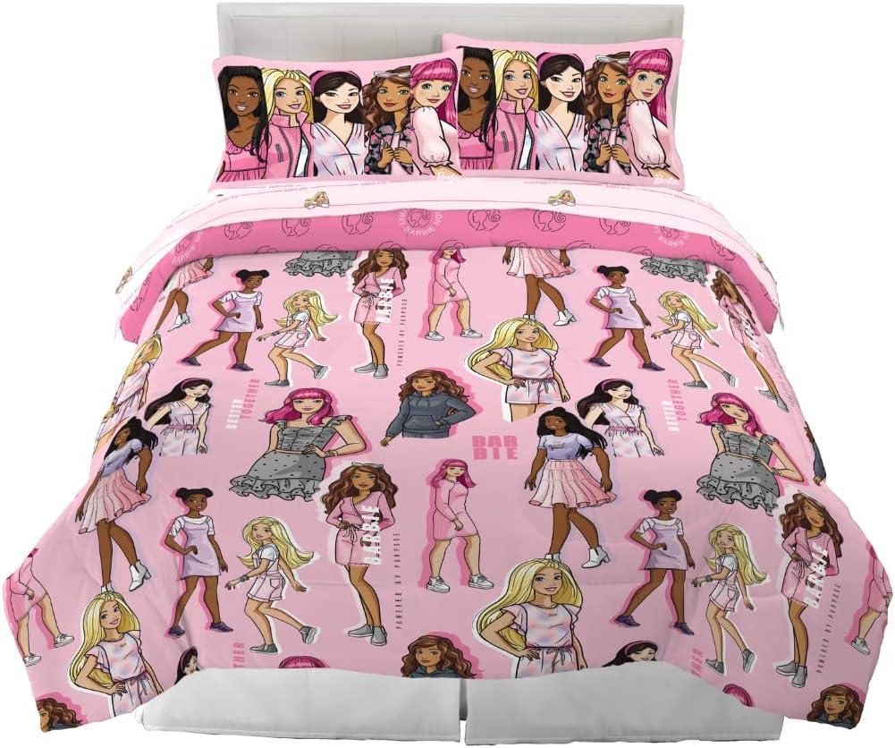imageFranco Barbie Barbiecore Bedding Super Soft Comforter and Sheet Set with Sham 7 Piece Full Size Official Licensed ProductTrolls World Tour