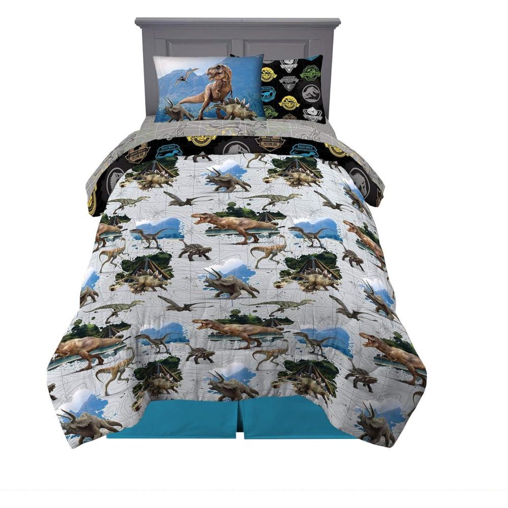 imageFranco Barbie Barbiecore Bedding Super Soft Comforter and Sheet Set with Sham 7 Piece Full Size Official Licensed ProductJurassic World
