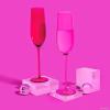 imageDragon Glassware x Barbie Champagne Flutes Glass  8 oz Pink and Magenta Crystal Champagne Glasses Set of 2  Mimosa and Cocktail DrinkwareBarbie