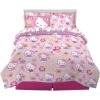 imageFranco Barbie Barbiecore Bedding Super Soft Comforter and Sheet Set with Sham 7 Piece Full Size Official Licensed ProductHello Kitty  Rainbow Garden
