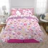 imageFranco Barbie Barbiecore Bedding Super Soft Comforter and Sheet Set with Sham 7 Piece Full Size Official Licensed ProductHello Kitty  Rainbow Garden