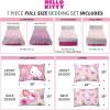 imageFranco Barbie Barbiecore Bedding Super Soft Comforter and Sheet Set with Sham 7 Piece Full Size Official Licensed ProductHello Kitty  Rainbow Garden