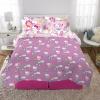 imageFranco Barbie Barbiecore Bedding Super Soft Comforter and Sheet Set with Sham 7 Piece Full Size Official Licensed ProductHello Kitty  Rainbow Garden