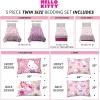 imageFranco Barbie Barbiecore Bedding Super Soft Comforter and Sheet Set with Sham 7 Piece Full Size Official Licensed ProductHello Kitty  Rainbow Garden