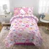 imageFranco Barbie Barbiecore Bedding Super Soft Comforter and Sheet Set with Sham 7 Piece Full Size Official Licensed ProductHello Kitty  Rainbow Garden