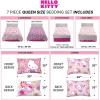 imageFranco Barbie Barbiecore Bedding Super Soft Comforter and Sheet Set with Sham 7 Piece Full Size Official Licensed ProductHello Kitty  Rainbow Garden