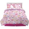 imageFranco Barbie Barbiecore Bedding Super Soft Comforter and Sheet Set with Sham 7 Piece Full Size Official Licensed ProductHello Kitty  Rainbow Garden