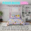 imageFranco Barbie Barbiecore Bedding Super Soft Comforter and Sheet Set with Sham 7 Piece Full Size Official Licensed ProductPokemon Girl