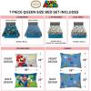 imageFranco Barbie Barbiecore Bedding Super Soft Comforter and Sheet Set with Sham 7 Piece Full Size Official Licensed ProductSuper Mario