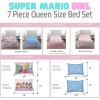 imageFranco Barbie Barbiecore Bedding Super Soft Comforter and Sheet Set with Sham 7 Piece Full Size Official Licensed ProductSuper Mario Girl