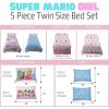 imageFranco Barbie Barbiecore Bedding Super Soft Comforter and Sheet Set with Sham 7 Piece Full Size Official Licensed ProductSuper Mario Girl