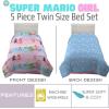 imageFranco Barbie Barbiecore Bedding Super Soft Comforter and Sheet Set with Sham 7 Piece Full Size Official Licensed ProductSuper Mario Girl