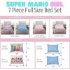 imageFranco Barbie Barbiecore Bedding Super Soft Comforter and Sheet Set with Sham 7 Piece Full Size Official Licensed ProductSuper Mario Girl