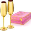 imageDragon Glassware x Barbie Champagne Flutes Glass  8 oz Pink and Magenta Crystal Champagne Glasses Set of 2  Mimosa and Cocktail DrinkwareBarbie Dreamhouse