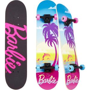 imageBarbie Skateboard with Printed Graphic Grip Tape  Great for Kids and Teens Cruiser Skateboard with ABEC 5 Bearings Durable Deck Smooth WheelsGrip Tape