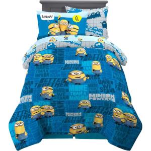 imageFranco Barbie Barbiecore Bedding Super Soft Comforter and Sheet Set with Sham 7 Piece Full Size Official Licensed ProductMinions the Rise of Gru