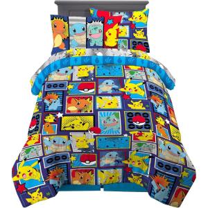 imageFranco Barbie Barbiecore Bedding Super Soft Comforter and Sheet Set with Sham 7 Piece Full Size Official Licensed ProductPokemon