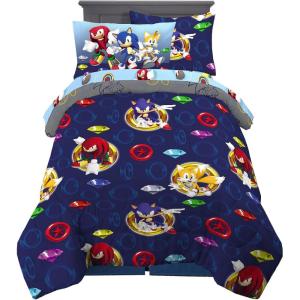 imageFranco Barbie Barbiecore Bedding Super Soft Comforter and Sheet Set with Sham 7 Piece Full Size Official Licensed ProductSonic the Hedgehog