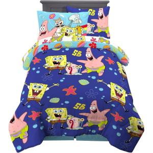 imageFranco Barbie Barbiecore Bedding Super Soft Comforter and Sheet Set with Sham 7 Piece Full Size Official Licensed ProductSpongebob Squarepants