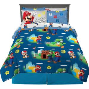 imageFranco Barbie Barbiecore Bedding Super Soft Comforter and Sheet Set with Sham 7 Piece Full Size Official Licensed ProductSuper Mario