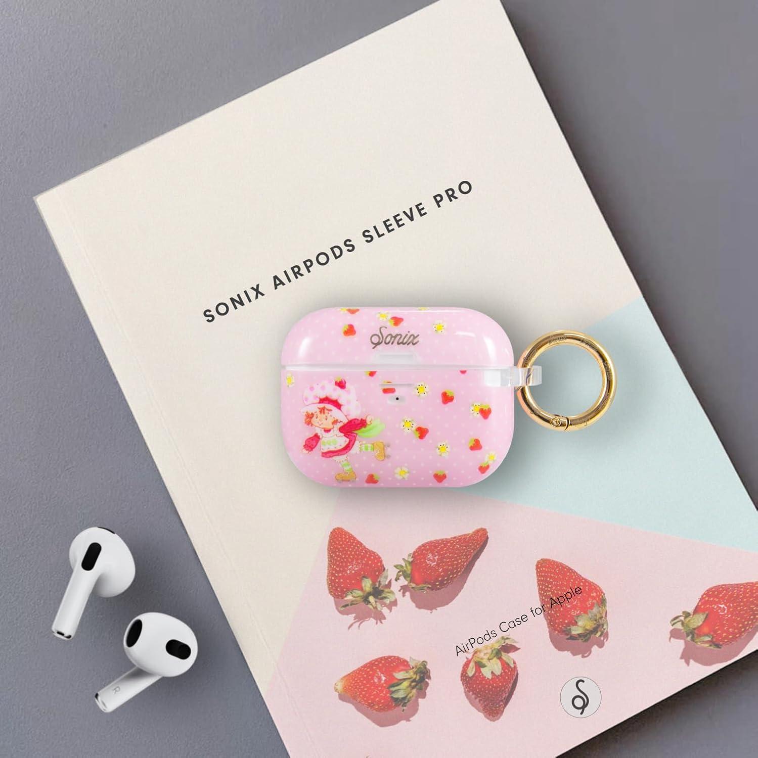 imageSonix Cases for AirPods Pro 1st Gen  Hard Cover Protective Case for Apple AirPods Pro Gen 1  Bleu ToileStrawberry Shortcake Vintage