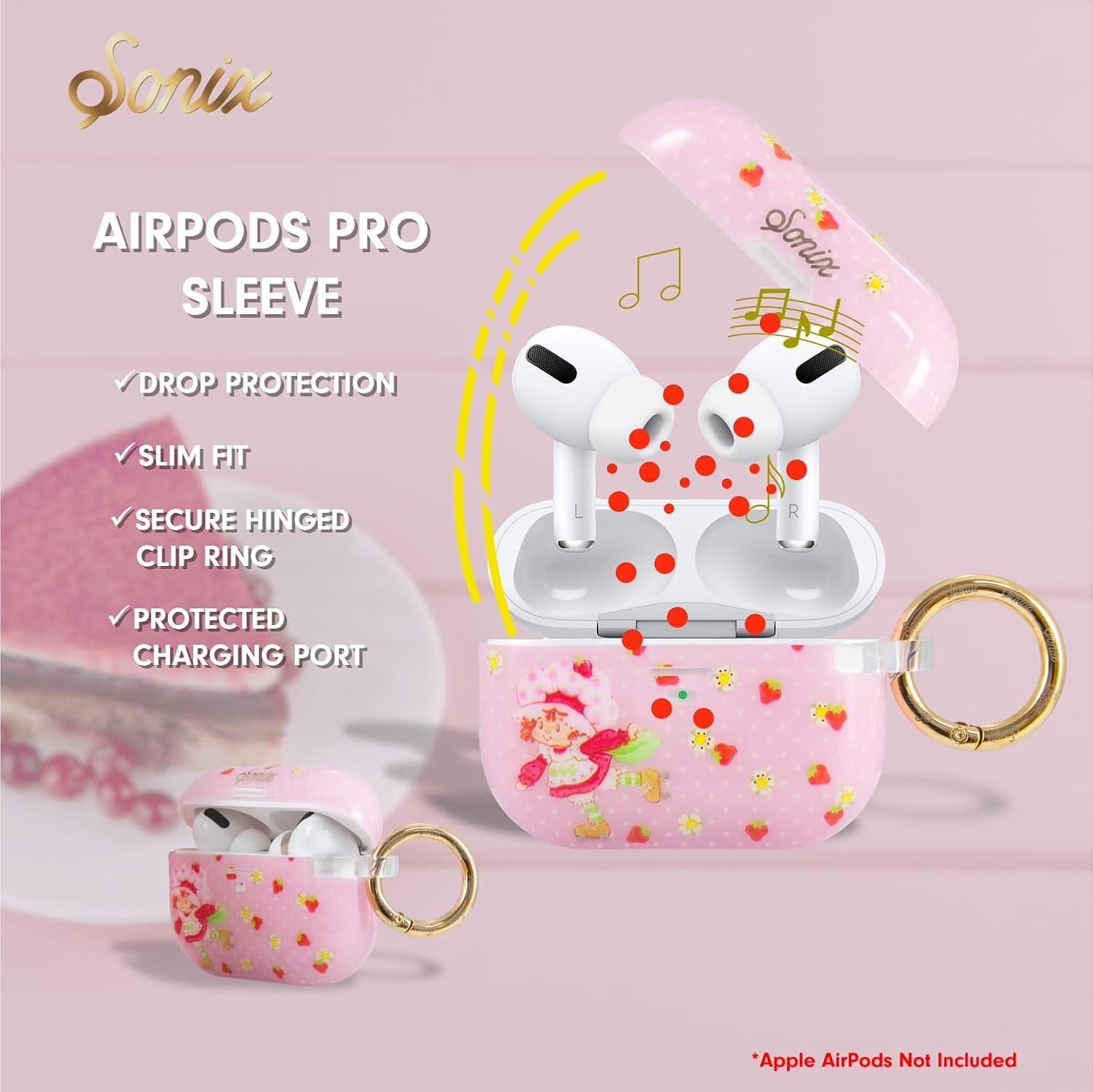 imageSonix Cases for AirPods Pro 1st Gen  Hard Cover Protective Case for Apple AirPods Pro Gen 1  Bleu ToileStrawberry Shortcake Vintage