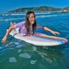 imageBarbie Signature 8ft Surfboard by Wavestorm  Graphic top Deck with high Density Slick Bottom  for Kids and Adults Foam Construction with Accessories  Leg Leash and Fin Set IncludedWhiteBarbie Surfboard