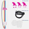 imageBarbie Signature 8ft Surfboard by Wavestorm  Graphic top Deck with high Density Slick Bottom  for Kids and Adults Foam Construction with Accessories  Leg Leash and Fin Set IncludedWhiteBarbie Surfboard